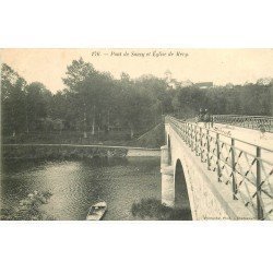 carte postale ancienne 77 PONT DE SANCY ET EGLISE DE MERY 1906 Attelage