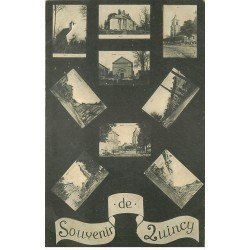 carte postale ancienne 77 QUINCY. Multivues Souvenir 1908
