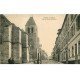 carte postale ancienne 77 ROZAY ROZOY-EN-BRIE. Eglise Rue de Paris