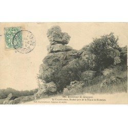 carte postale ancienne 77 SOUPPES. Le Coqueluchon Rocher Route de Nemours 1907