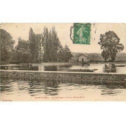 carte postale ancienne 77 SAINT-FARGEAU. Le Barrage 1912