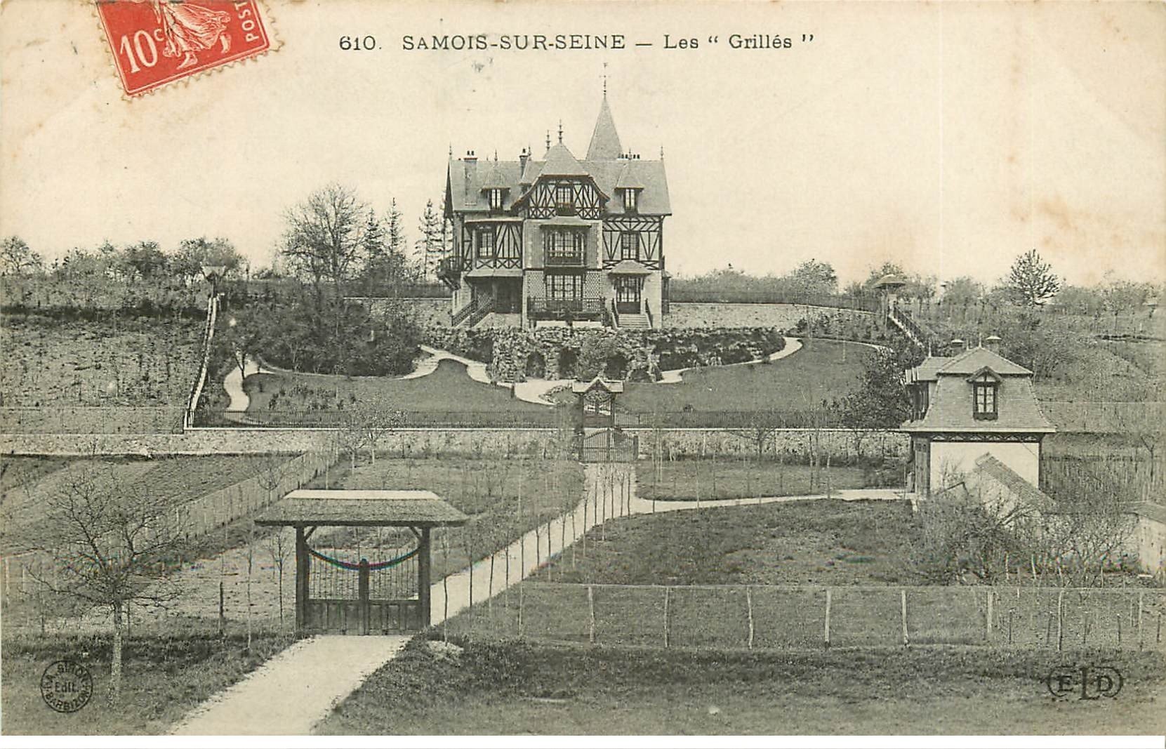 carte postale ancienne 77 SAMOIS-SUR-SEINE. Les Grillés 1908