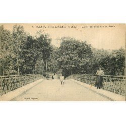 carte postale ancienne 77 SAACY-SUR-MARNE. L'Allée du Pont 1917