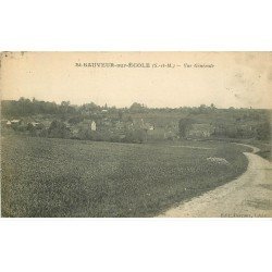 carte postale ancienne 77 SAINT-SAUVEUR-SUR-ECOLE. Le Village 1923