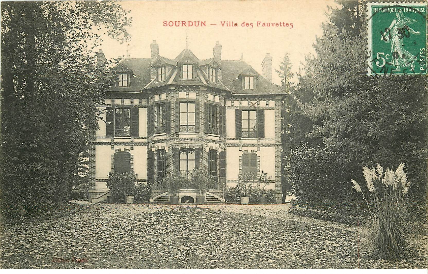 carte postale ancienne 77 SOURDUN. Villa des Fauvettes