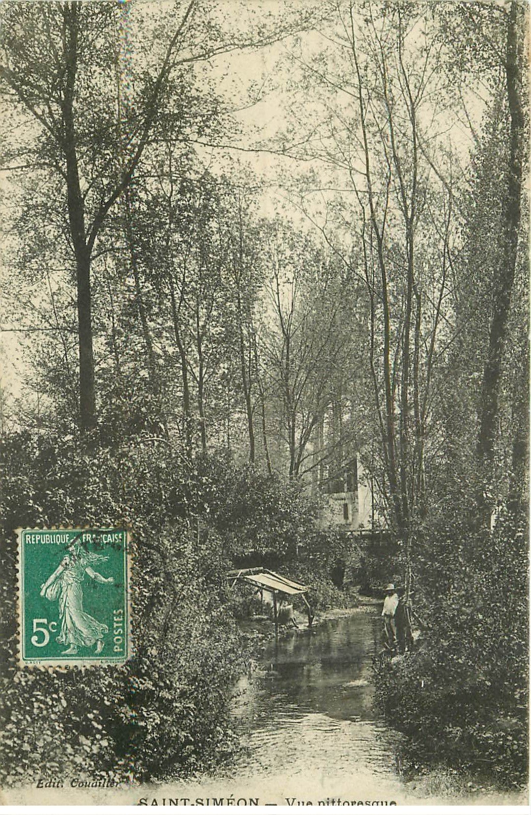 carte postale ancienne 77 SAINT-SIMEON. Personnages et Lavandière