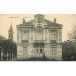 carte postale ancienne 77 TORCY. La Mairie avec Facteur 1917