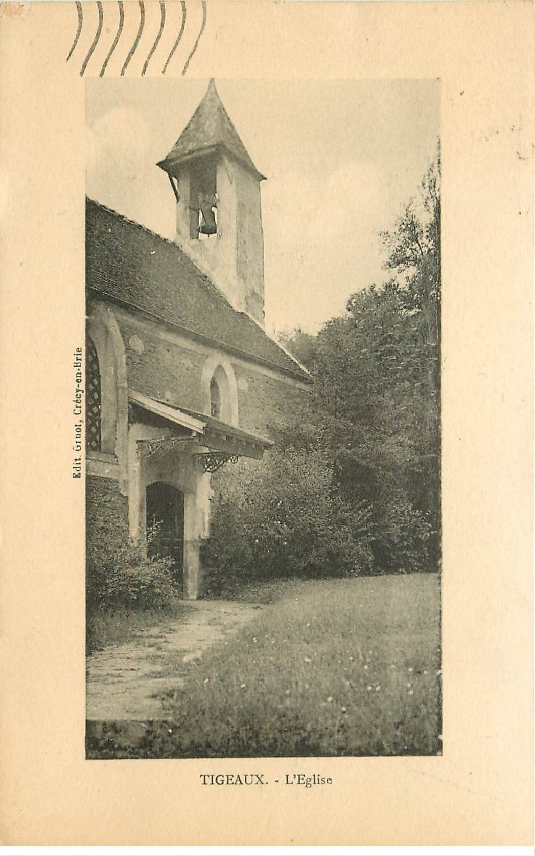 carte postale ancienne 77 TIGEAUX. L'Eglise 1938