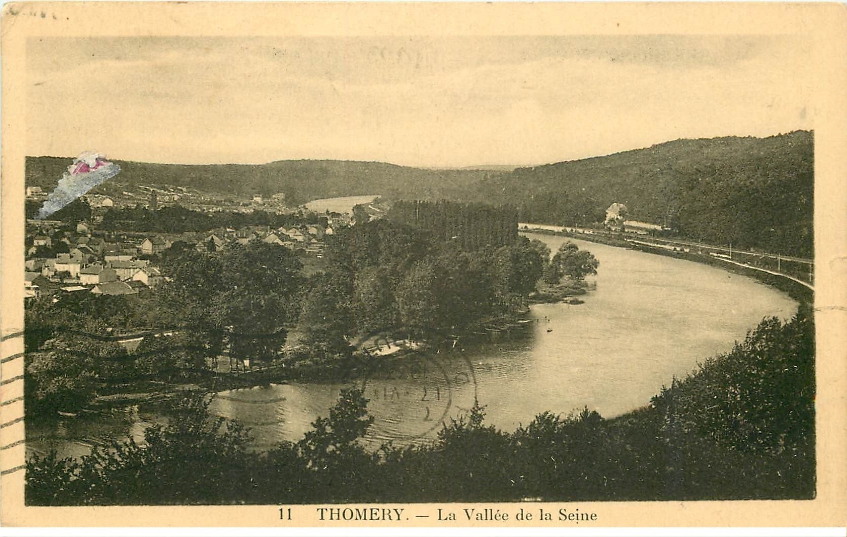 carte postale ancienne 77 THOMERY. Vallée de la Seine 1933