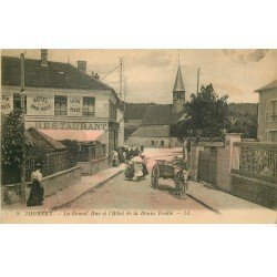 carte postale ancienne 77 THOMERY. Hôtel Bonne Treille sur Grand'Rue 1929