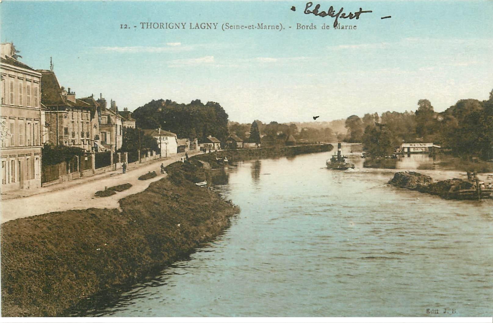 carte postale ancienne 77 THORIGNY-LAGNY. Bords de Marne