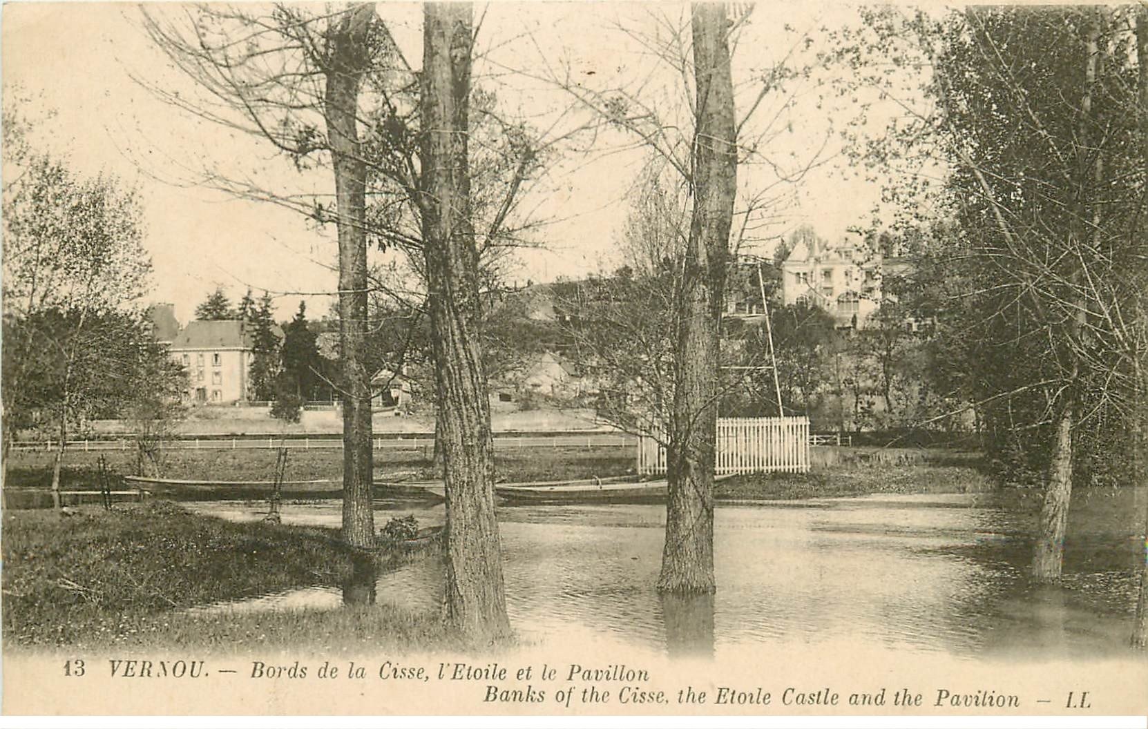 carte postale ancienne 77 VERNOU. Etoile et Pavillon sur la Cisse 1921