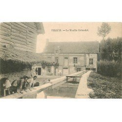 carte postale ancienne 77 VILLUIS. Le Moulin Grimolot et Lavandières