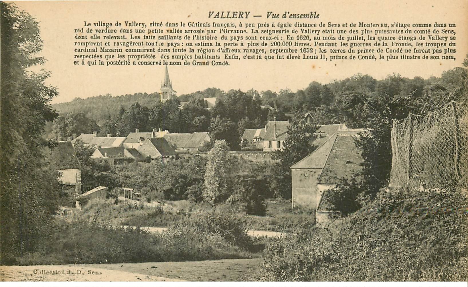 carte postale ancienne 77 VALLERY. Le Village