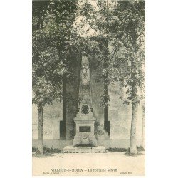 carte postale ancienne 77 VILLIERS-SUR-MORIN. La Fontaine Servin 1909
