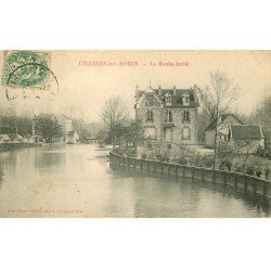 carte postale ancienne 77 VILLIERS-SUR-MORIN. Le Moulin brûlé 1907