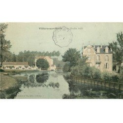 carte postale ancienne 77 VILLIERS-SUR-MORIN. Le Moulin brûlé 1906