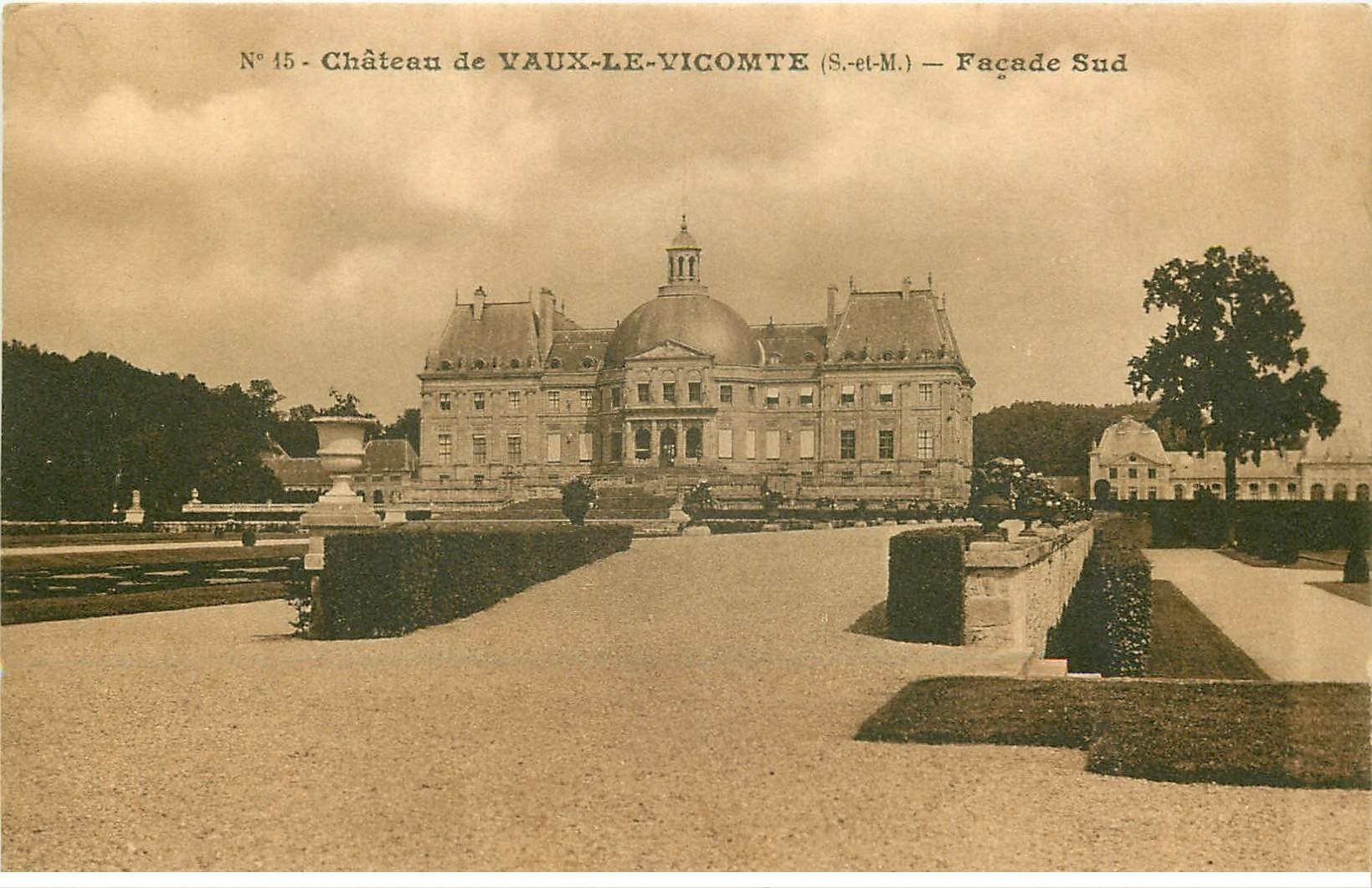 carte postale ancienne 77 VAUX-LE-VICOMTE. Le Château Sud
