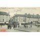 carte postale ancienne 77 NEMOURS. Cortège musical Rue de Paris et la Saint-Fiacre 1906 Café Hôtel Providence