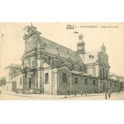 carte postale ancienne 77 FONTAINEBLEAU. L'Eglise Saint-Louis 1905