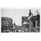 carte postale ancienne 77 FONTAINEBLEAU. Eglise Rue Grande Tramway et Prisunic. carte Photo