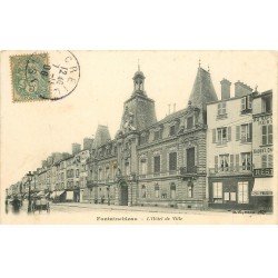 carte postale ancienne 77 FONTAINEBLEAU. Hôtel de Ville 1906 Tailleur Militaire