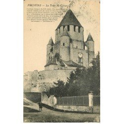 carte postale ancienne 77 PROVINS. Tour César animation 1924