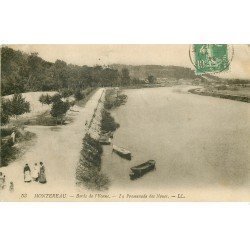 carte postale ancienne 77 MONTEREAU. Promenade des Noues 1922