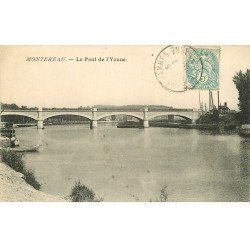 carte postale ancienne 77 MONTEREAU. Le Pont de l'Yonne vers 1908