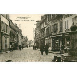 carte postale ancienne 77 MONTEREAU. La Grande Rue Charcuterie