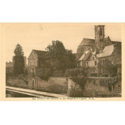 carte postale ancienne 77 MORET-SUR-LOING. Remparts et Eglise