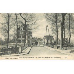 carte postale ancienne 77 MORET-SUR-LOING. Attelage Pont de Bourgogne
