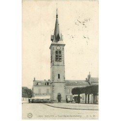 carte postale ancienne 77 MELUN. Tour Saint-Barthélémy 1909 Barraud Traiteur