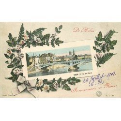 carte postale ancienne 77 MELUN. Je vous envoie ces Fleurs 1908