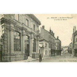 carte postale ancienne 77 MELUN. Caisse d'Epargne Rue du Miroir