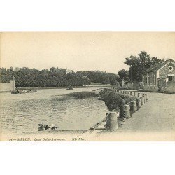 carte postale ancienne 77 MELUN. Quai Saint-Ambroise Lavandières