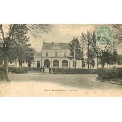 carte postale ancienne 77 FONTAINEBLEAU. La Gare 1906