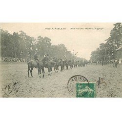carte postale ancienne 77 FONTAINEBLEAU. Raid National militaire Hippique 1907