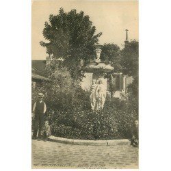carte postale ancienne 77 FONTAINEBLEAU. Fontaine Cour Hôtel de Ville 1914