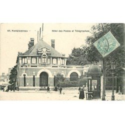 carte postale ancienne 77 FONTAINEBLEAU. Hôtel des postes et Télégraphes 1907