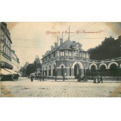 carte postale ancienne 77 FONTAINEBLEAU. La Poste avec voiture ancienne. offert par Benoiston. Trace album...