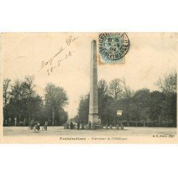 carte postale ancienne 77 FONTAINEBLEAU. L'Obélisque 1904 Carrefour