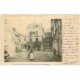 carte postale ancienne 03 NERIS-LES-BAINS. Place des Thermes 1904 Librairie et Pharmacie. Villa du Midi