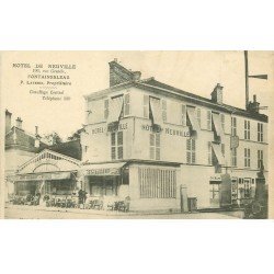 carte postale ancienne 77 FONTAINEBLEAU. Hôtel de Neuville 196 Rue Grande Restaurant