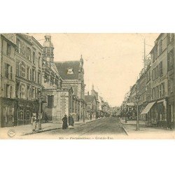 carte postale ancienne 77 FONTAINEBLEAU. Grande Rue 1904