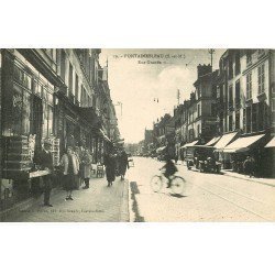 carte postale ancienne 77 FONTAINEBLEAU. Grande Rue Commerce cartes postales