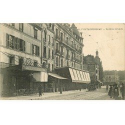 carte postale ancienne 77 FONTAINEBLEAU. Grande Rue Salon de Thé
