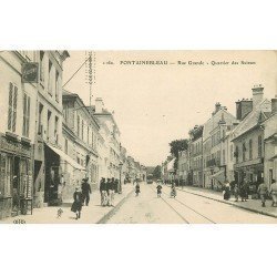 carte postale ancienne 77 FONTAINEBLEAU. Grande Rue Relieur cartes postale Quartier des Suisses