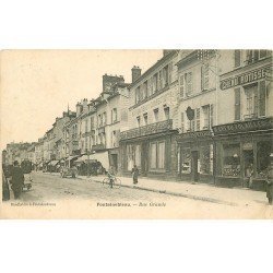 carte postale ancienne 77 FONTAINEBLEAU. Grande Rue Librairie er Rotisserie