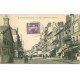 carte postale ancienne 77 FONTAINEBLEAU. Grande Rue et le Marché 1929